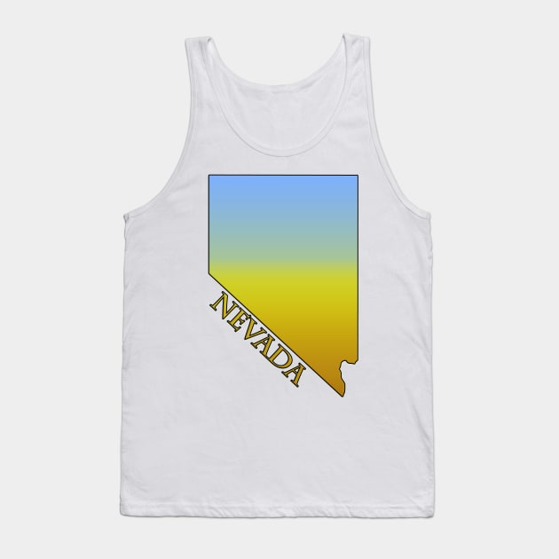 State of Nevada Desert Themed Outline Tank Top by gorff